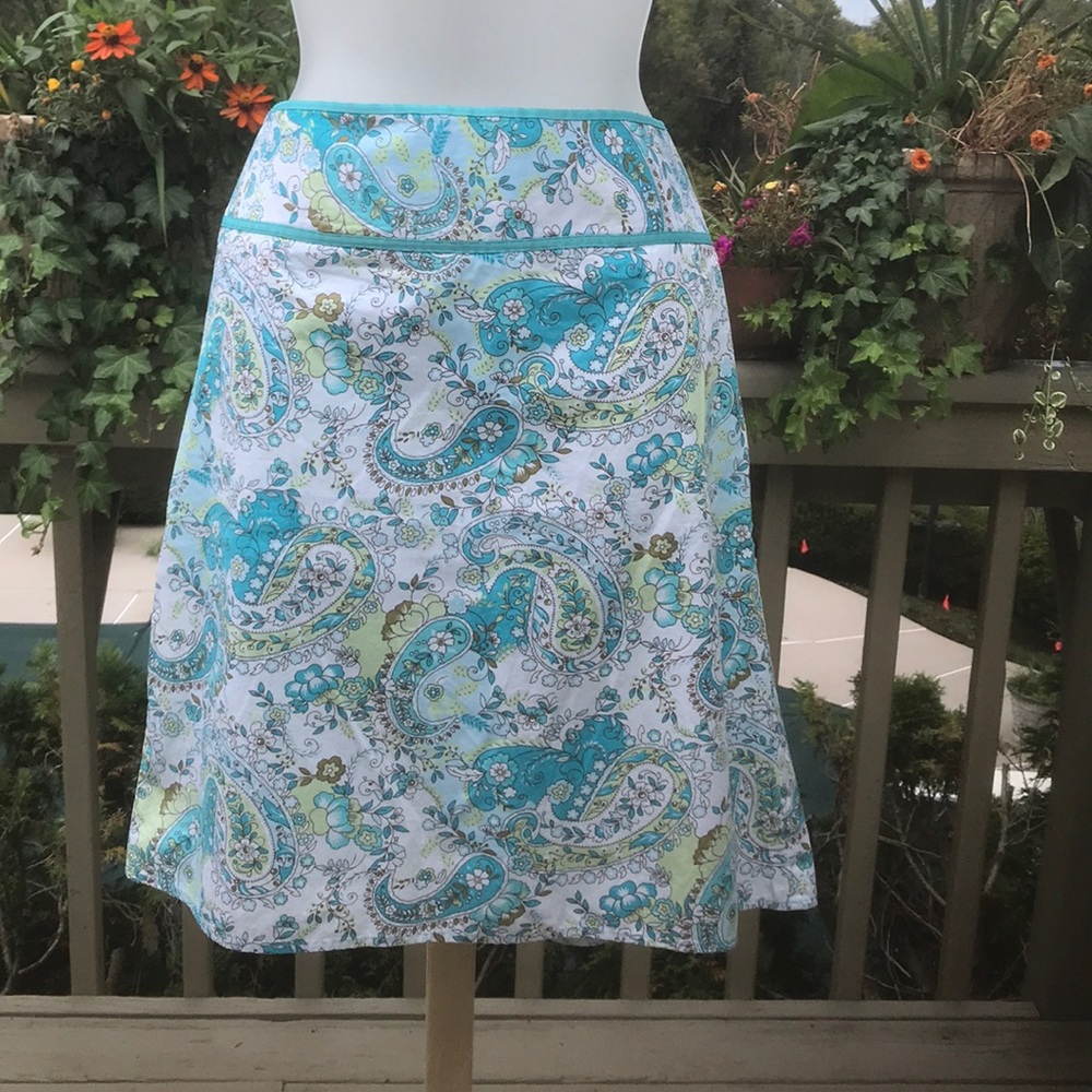 NWOT Tracy Evans - skirt blue/green/white, size 9